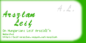 arszlan leif business card